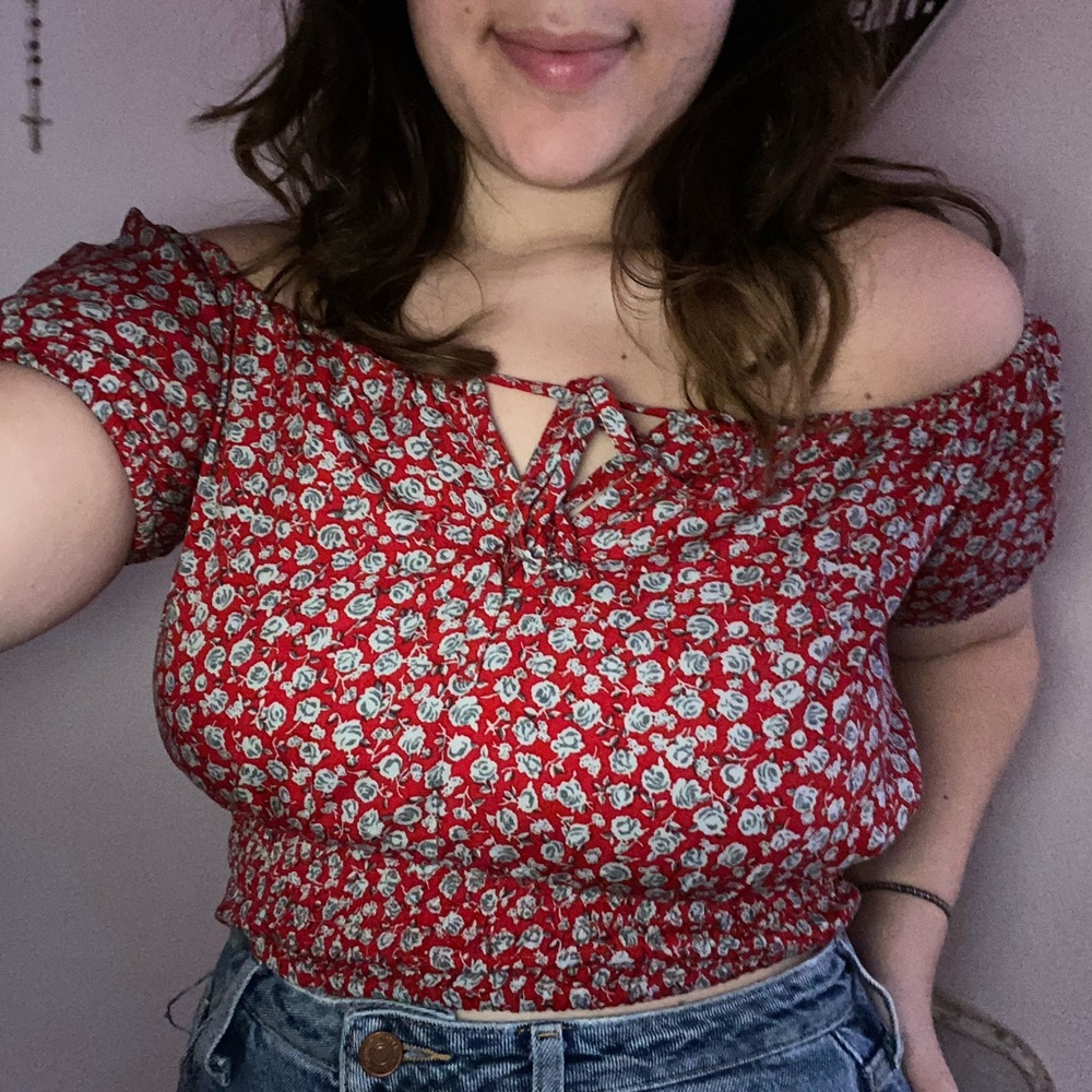 Motel Rocks Bell Sleeve Crop Top Blouse